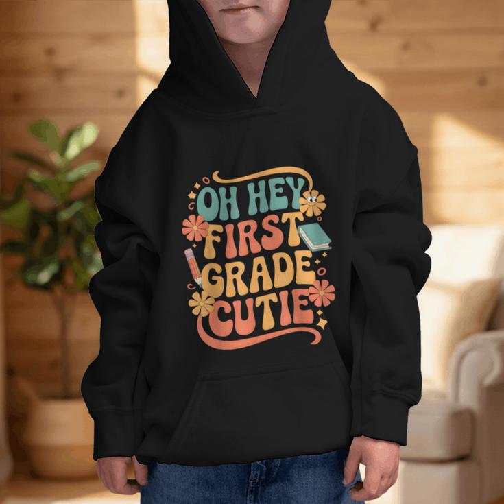 Oh Hey First Grade Cutie Back To School Graphic Kid Hoodie