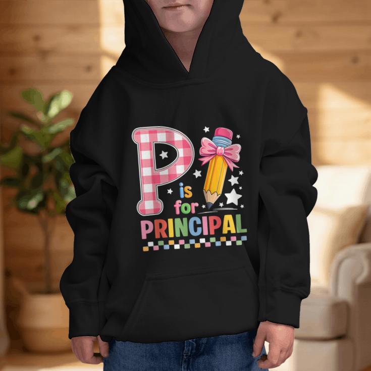 P Is For Principal Back To School Pencil Bow Principal Women Graphic Kid Hoodie P Is For Principal Back To School Pencil Bow Principal Women Graphic Kid Hoodie