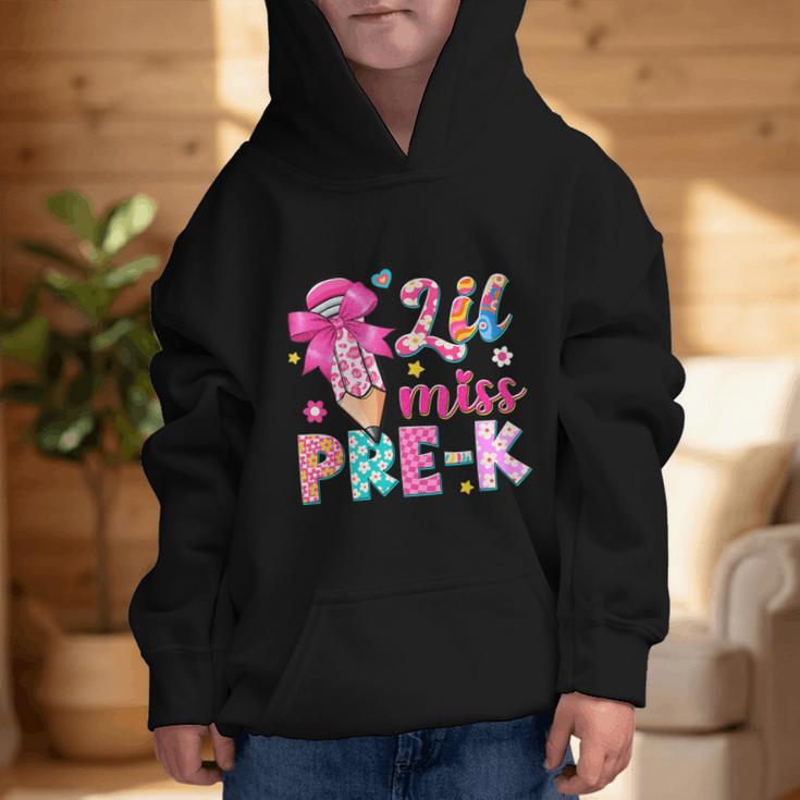 Pencil Bow Lil Miss Pre-K Pre-K Back To School Graphic Kid Hoodie Pencil Bow Lil Miss Pre-K Pre-K Back To School Graphic Kid Hoodie