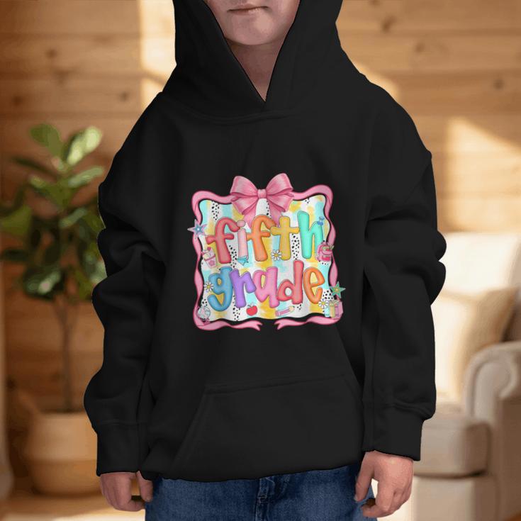 Preppy Back To School Fifth Grade Coquette Bow Women Girl Graphic Kid Hoodie