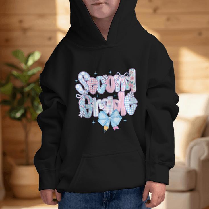 Preppy Second Grade First Day Back To School 2nd Grade Bow Graphic Kid Hoodie Preppy Second Grade First Day Back To School 2nd Grade Bow Graphic Kid Hoodie