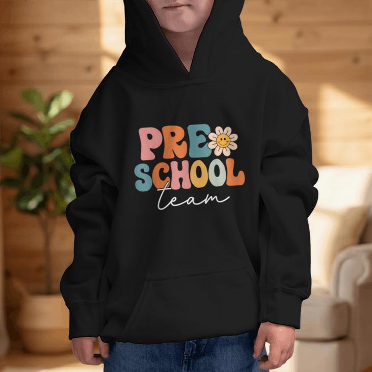 Preschool Team Retro Groovy Vintage Back To School Pre-K Graphic Kid Hoodie