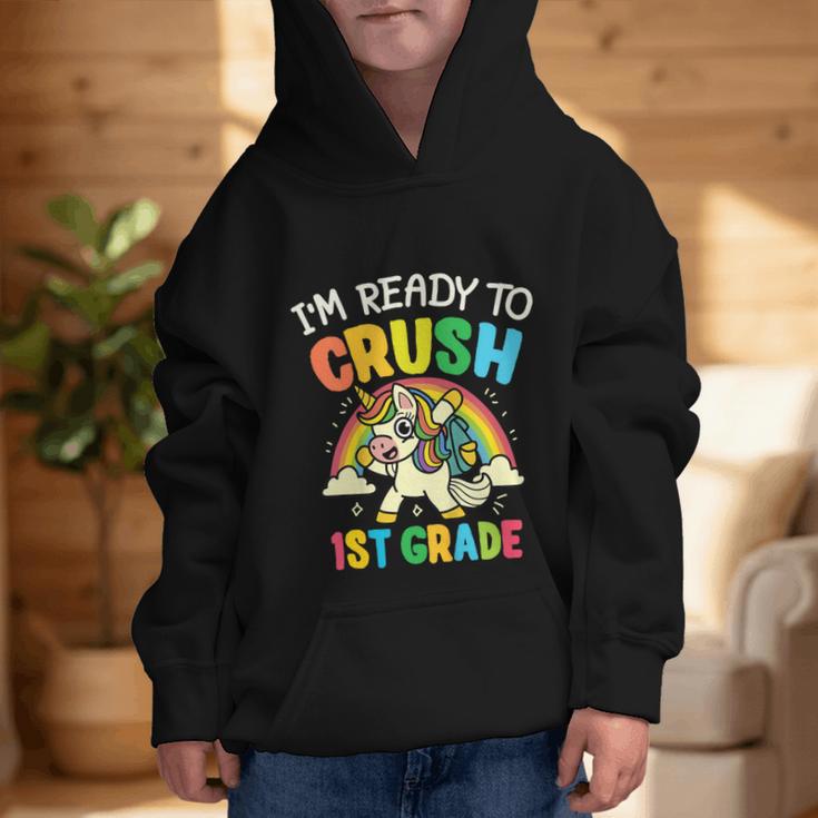 Ready For 1st Grade Unicorn First Day Back To School Student Graphic Kid Hoodie Ready For 1st Grade Unicorn First Day Back To School Student Graphic Kid Hoodie