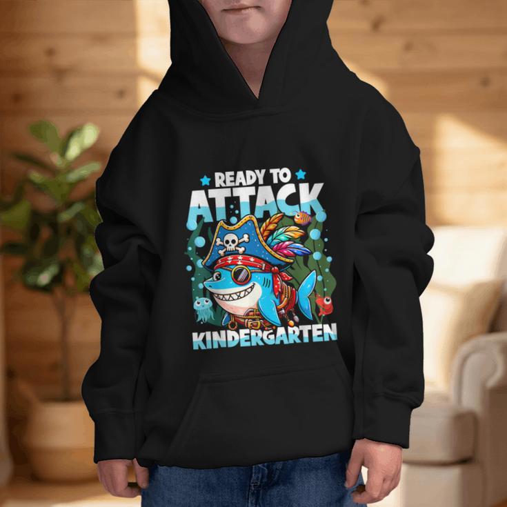 Ready To Attack Kindergarten Pirate Shark Back To School Graphic Kid Hoodie