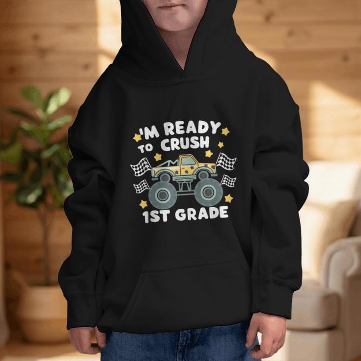 Im Ready To Crush 1st Grade Boy Monster Truck Back To School Graphic Kid Hoodie
