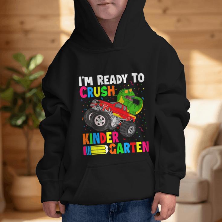 Ready To Crush Kindergarten T-Rex Back To School Boys Graphic Kid Hoodie Ready To Crush Kindergarten T-Rex Back To School Boys Graphic Kid Hoodie