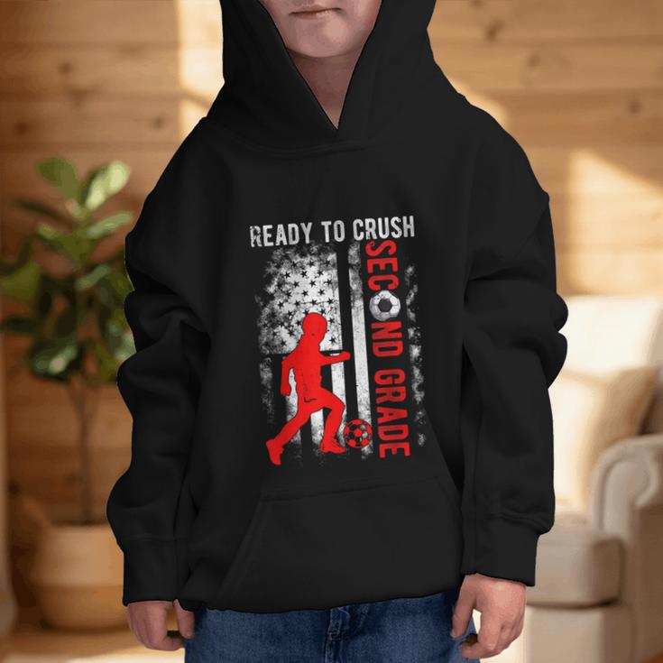 Ready To Crush Second Grade Soccer USA Flag Back To School Graphic Kid Hoodie Ready To Crush Second Grade Soccer USA Flag Back To School Graphic Kid Hoodie