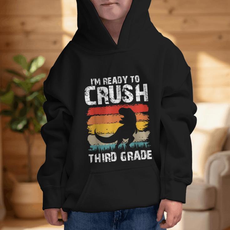 Ready Crush Third 3rd Grade Dinosaur Back To School Boys Graphic Kid Hoodie Ready Crush Third 3rd Grade Dinosaur Back To School Boys Graphic Kid Hoodie