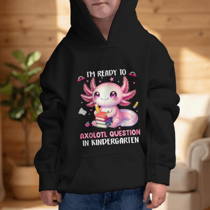 Ready To Kindergarten Axolotl Questions Back To School Girls Graphic Kid Hoodie Ready To Kindergarten Axolotl Questions Back To School Girls Graphic Kid Hoodie
