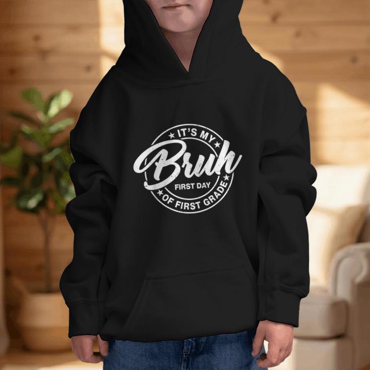 Retro Bruh Its My First Day Of 1st Grade Back To School Kids Graphic Kid Hoodie Retro Bruh Its My First Day Of 1st Grade Back To School Kids Graphic Kid Hoodie