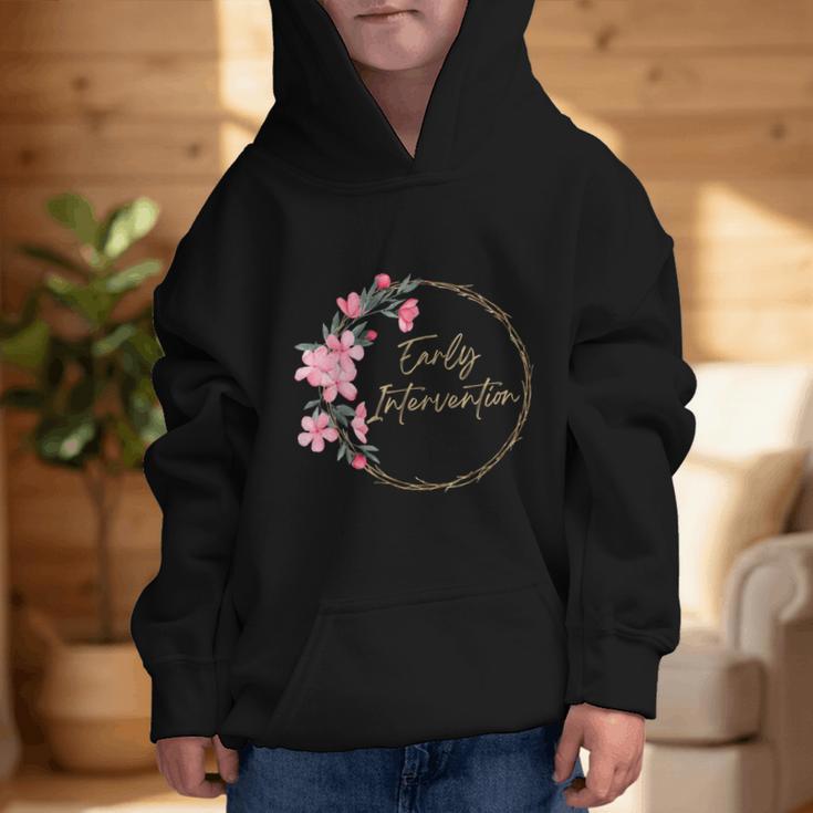 Retro Floral Early Intervention Specialist Back To School Graphic Kid Hoodie