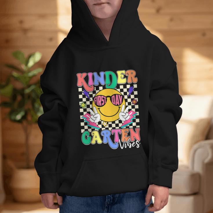 Retro Groovy Kinder Garten Vibes Smile Team Back To School Graphic Kid Hoodie