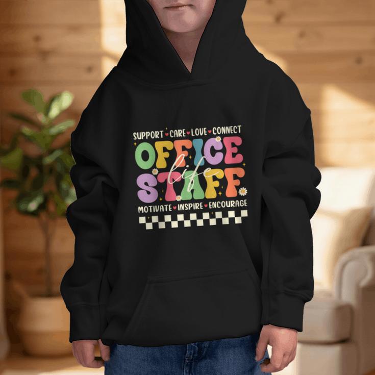 Retro Groovy Office Staff Life Flowers Back To School Graphic Kid Hoodie Retro Groovy Office Staff Life Flowers Back To School Graphic Kid Hoodie