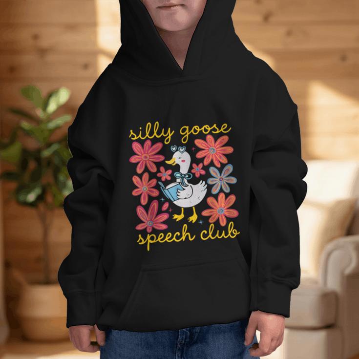 Retro Silly Goose Speech Therapy SLP Back To School Graphic Kid Hoodie Retro Silly Goose Speech Therapy SLP Back To School Graphic Kid Hoodie