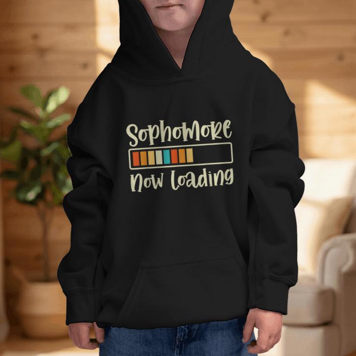 Retro Sophomore Now Loading 2028 High School Back To School Graphic Kid Hoodie Retro Sophomore Now Loading 2028 High School Back To School Graphic Kid Hoodie