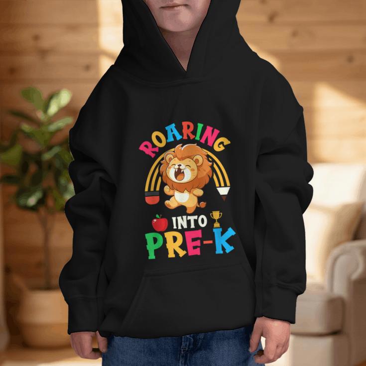 Roaring Into Pre-Kindergarten Lion Pre K Back To School Graphic Kid Hoodie