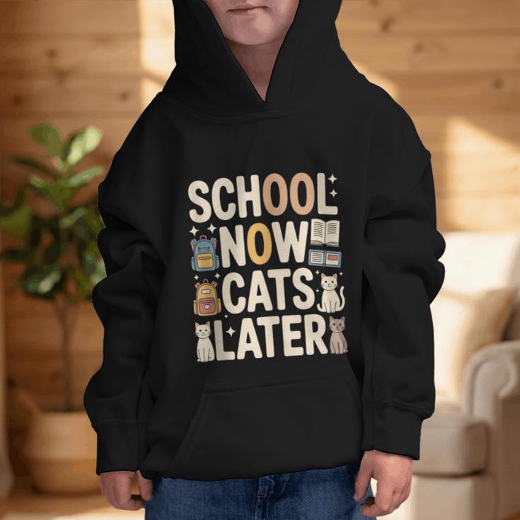 School Now Cats Later Back To School Graphic Kid Hoodie