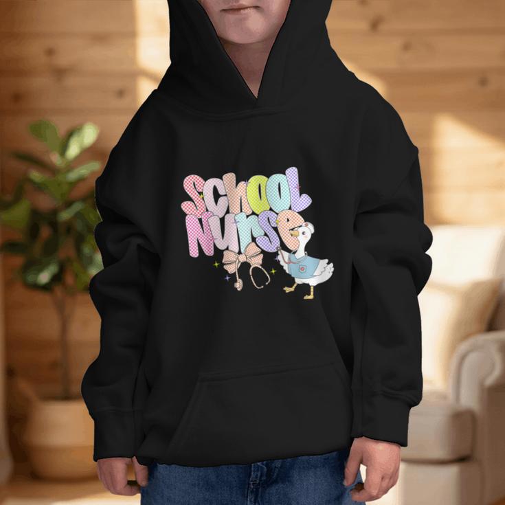 School Nurse Back To School Silly School Nurse Goose Graphic Kid Hoodie