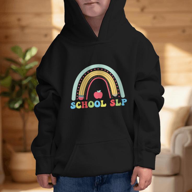 School SLP Rainbow Pencil Back To School Appreciation Graphic Kid Hoodie School SLP Rainbow Pencil Back To School Appreciation Graphic Kid Hoodie
