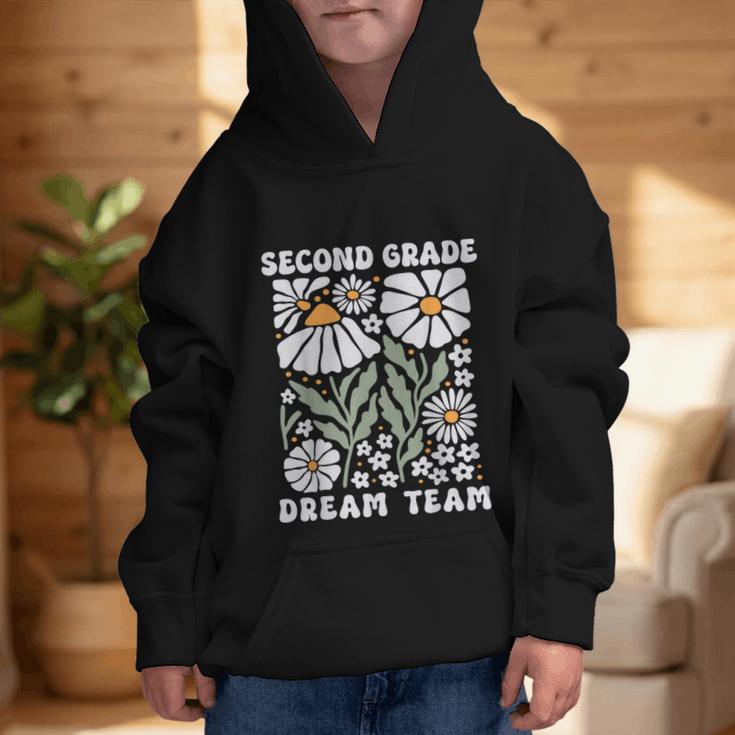 Second Grade Dream Team Back To School Boho Flower 2nd Grade Graphic Kid Hoodie Second Grade Dream Team Back To School Boho Flower 2nd Grade Graphic Kid Hoodie