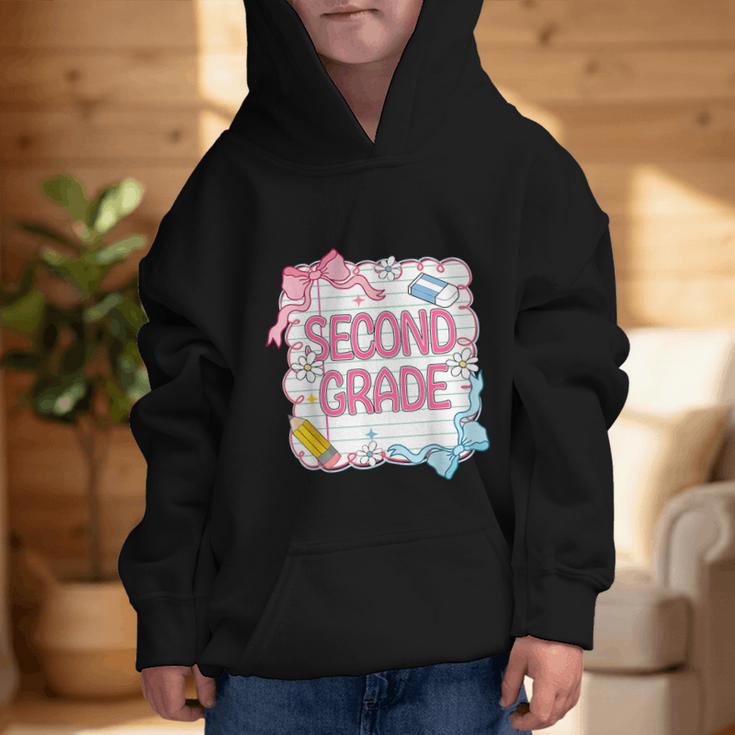 Second Grade Girls Kids Back To School Girls Coquette Bows Graphic Kid Hoodie