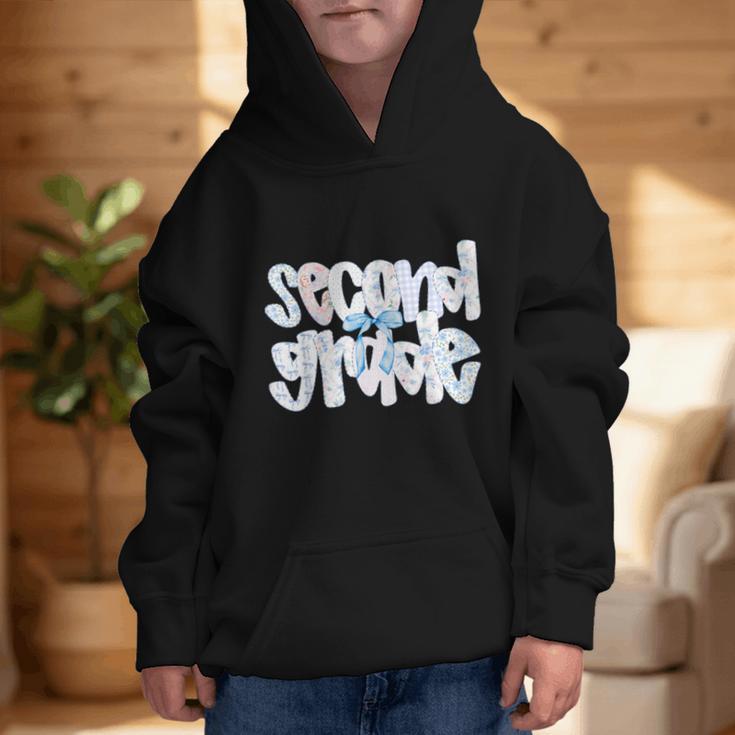 Second Grade Student Back To School Pastel Floral Bow Graphic Kid Hoodie Second Grade Student Back To School Pastel Floral Bow Graphic Kid Hoodie