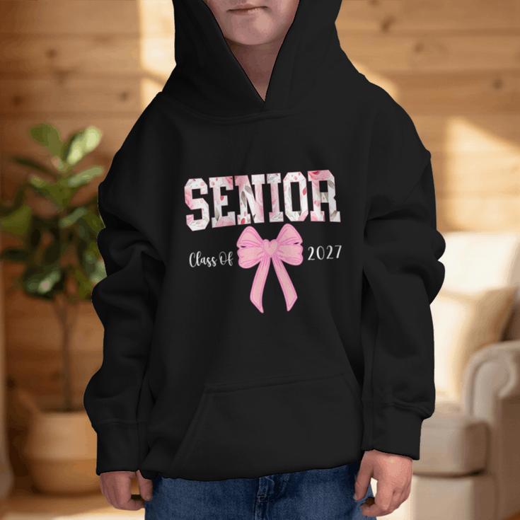 Senior 2027 Floral Pink Bow Back To School Class Of 2027 Graphic Kid Hoodie Senior 2027 Floral Pink Bow Back To School Class Of 2027 Graphic Kid Hoodie