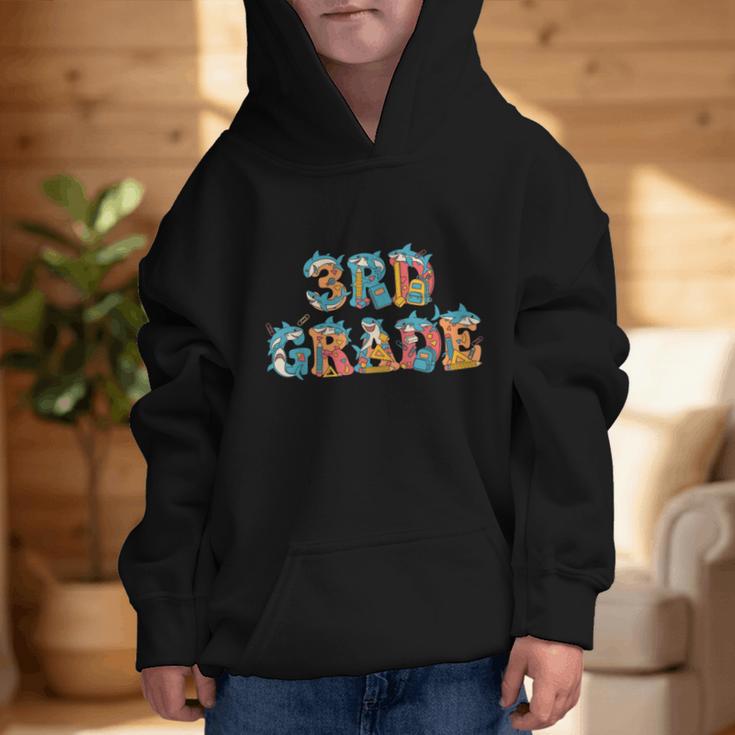 Shark Third Grade Back To School Kids Boys Girls Graphic Kid Hoodie Shark Third Grade Back To School Kids Boys Girls Graphic Kid Hoodie
