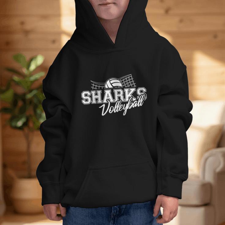 Sharks Volleyball Back To School Spirit Graphic Kid Hoodie Sharks Volleyball Back To School Spirit Graphic Kid Hoodie