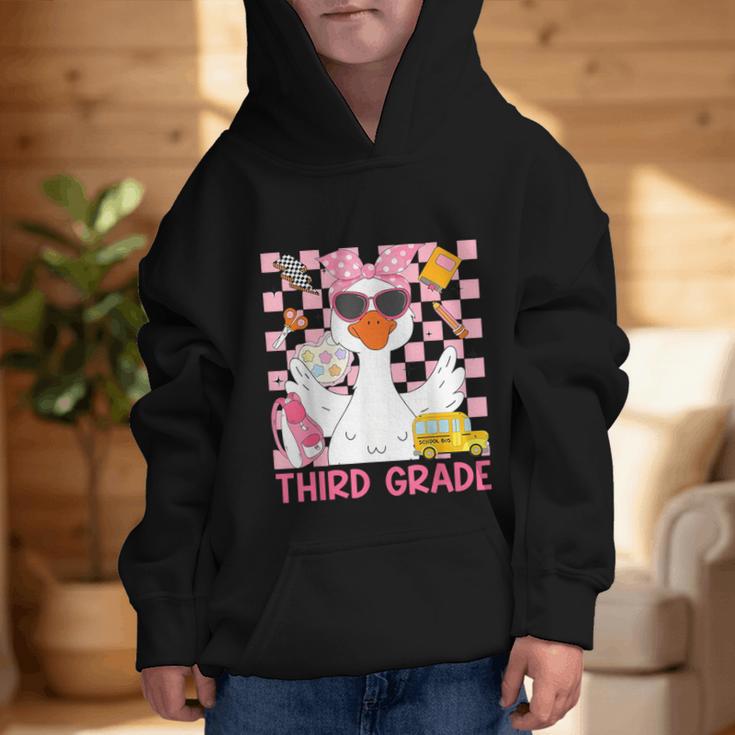 Silly Goose Third Grade Grade Back To School Coquette Girly Graphic Kid Hoodie