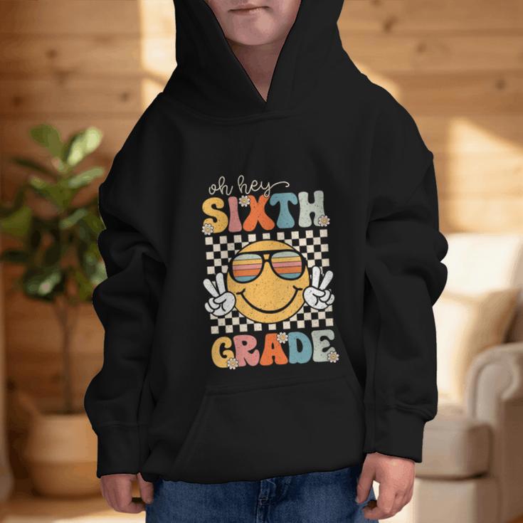 Sixth Grade Oh Hey Smile Retro Back To School 6th Grade Graphic Kid Hoodie
