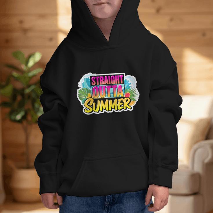 Straight Outta Summer Back To School First Day Fall Autumn Graphic Kid Hoodie