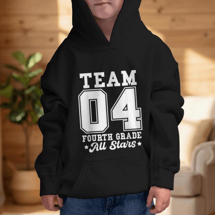 Team 4th Grade All-Stars Back To School Sports Jersey Graphic Kid Hoodie Team 4th Grade All-Stars Back To School Sports Jersey Graphic Kid Hoodie