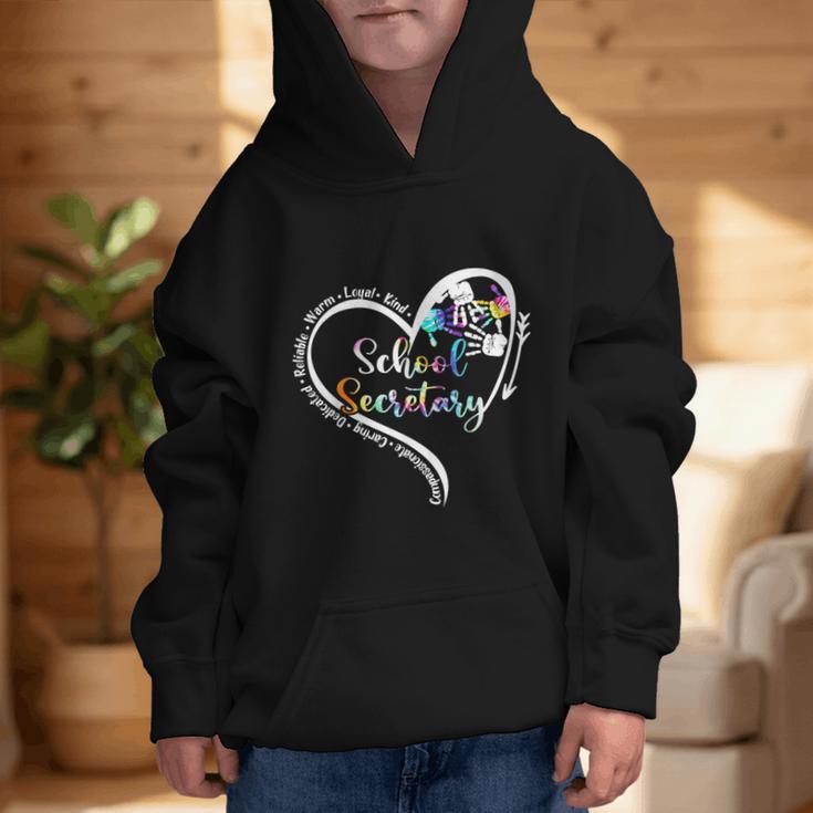 Tie Dye Heart School Secretary Life Tee Cute Back To School Graphic Kid Hoodie