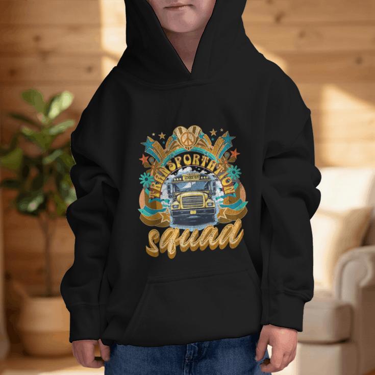 Transportation Squad Retro Bus Aide Back To School Matching Graphic Kid Hoodie