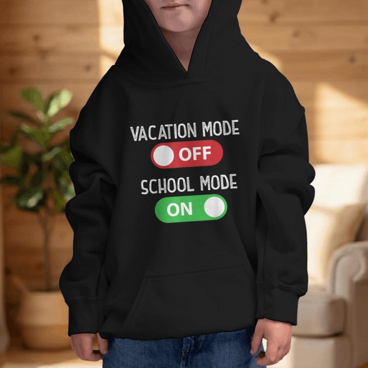 Vacation Mode Off School Mode On Back To School Switch Graphic Kid Hoodie Vacation Mode Off School Mode On Back To School Switch Graphic Kid Hoodie