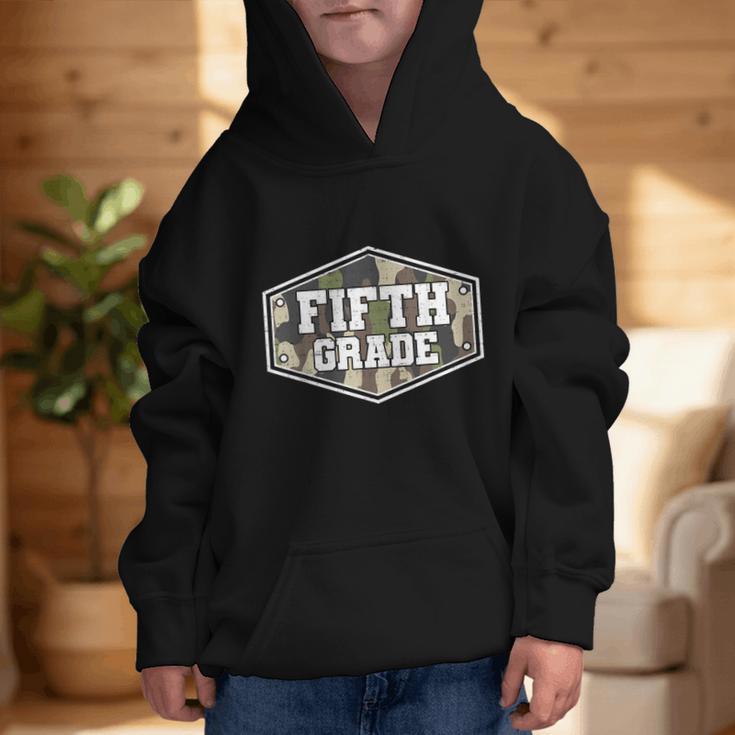 Vintage Fifth Grade Old Camo Back To School Boys 5th Grade Graphic Kid Hoodie