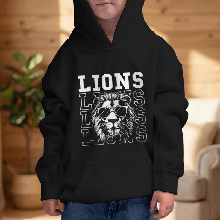 Vintage Lions School Spirit Fan Team Back To School Graphic Kid Hoodie Vintage Lions School Spirit Fan Team Back To School Graphic Kid Hoodie