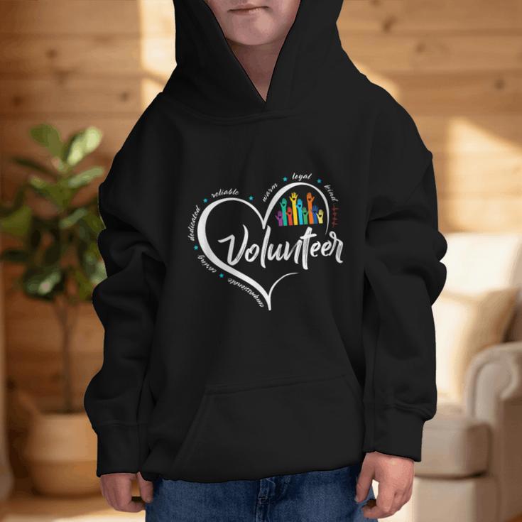 Volunteer Heart Back To School Art Vintage Graphic Kid Hoodie