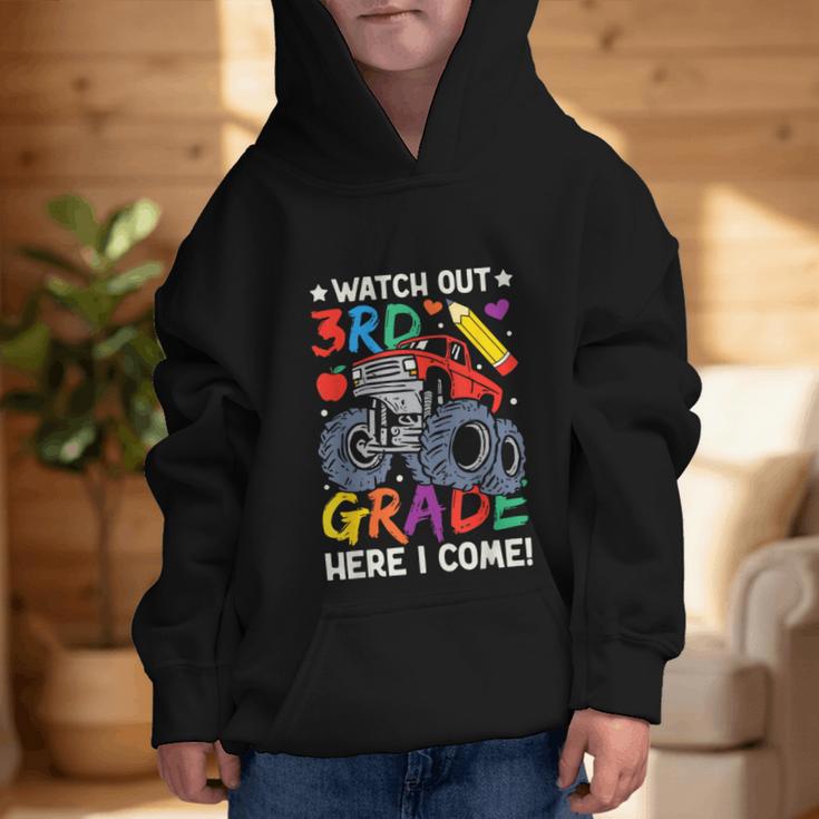 Watch Out 3rd Grade Here I Come Monster Truck Back To School Graphic Kid Hoodie Watch Out 3rd Grade Here I Come Monster Truck Back To School Graphic Kid Hoodie