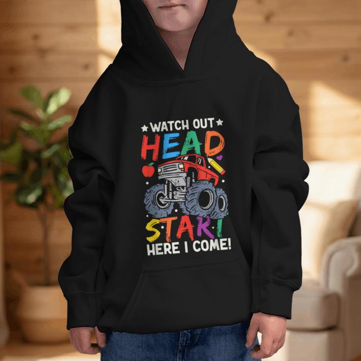 Watch Out HeadStart Here I Come Monster Truck Back To School Graphic Kid Hoodie