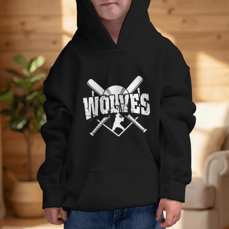 Wolves Baseball Back To School Spirit Graphic Kid Hoodie