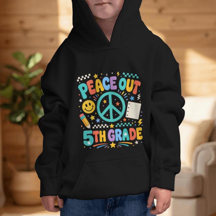 Women's Peace Out 5th Grade Retro Back To School Students Graphic Kid Hoodie Women's Peace Out 5th Grade Retro Back To School Students Graphic Kid Hoodie