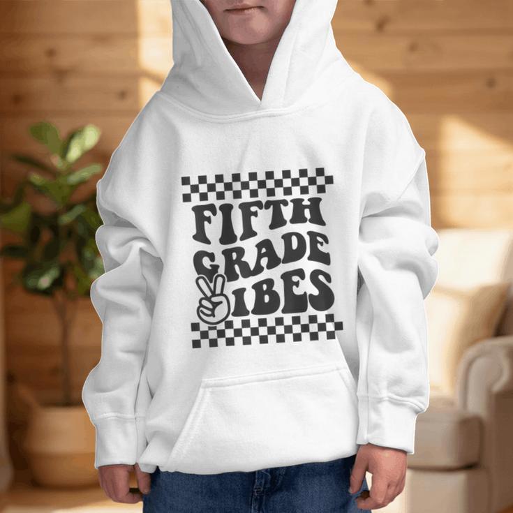 1st Day Of 5th Grade Vibes Retro Girls Back To School Boys Graphic Kid Hoodie