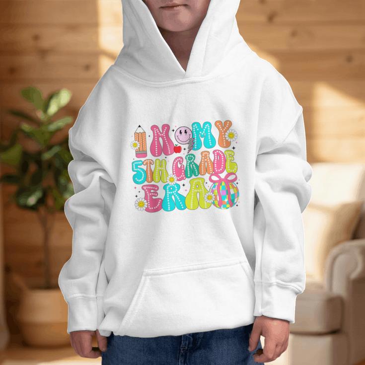 In My 5th Grade Era Coquette Bow Back To School Fifth Grade Graphic Kid Hoodie