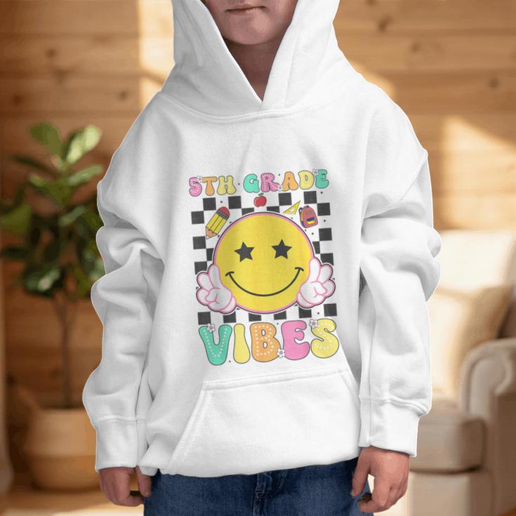 5th Grade Vibes Girls Smile Face Back To School Fifth Grade Graphic Kid Hoodie