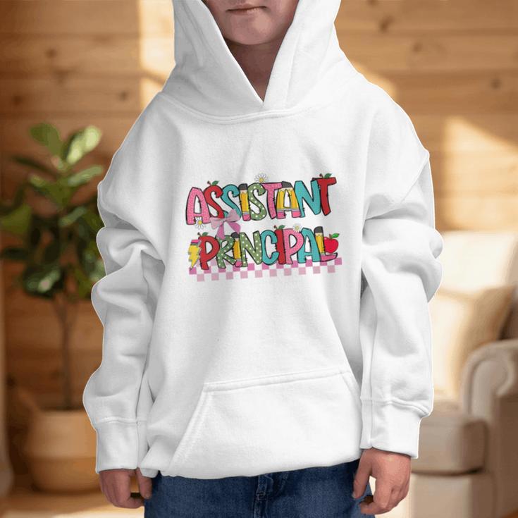 Assistant Principal Coquette Bow Pencil Cute Back To School Graphic Kid Hoodie