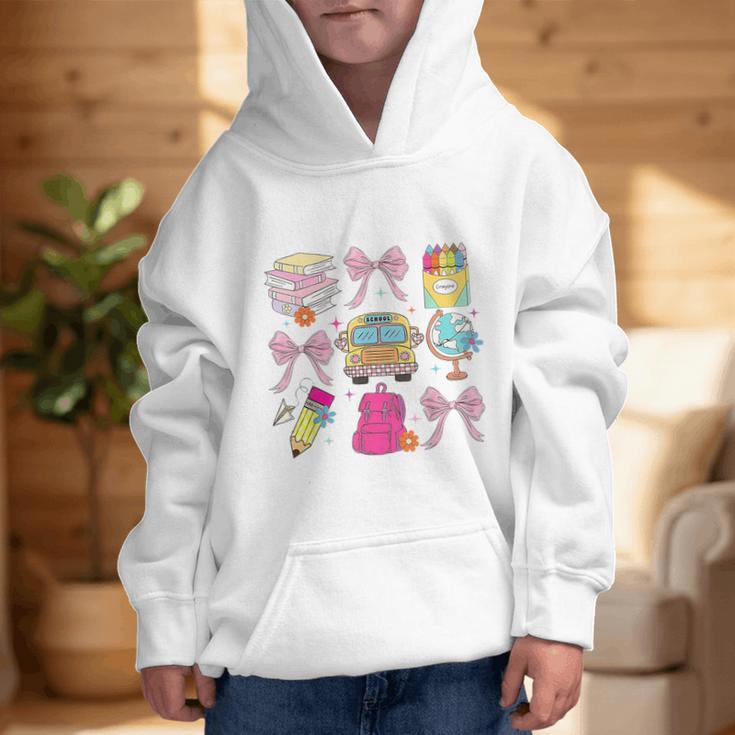 Back To School Coquette School Bus Pencil Graphic Kid Hoodie