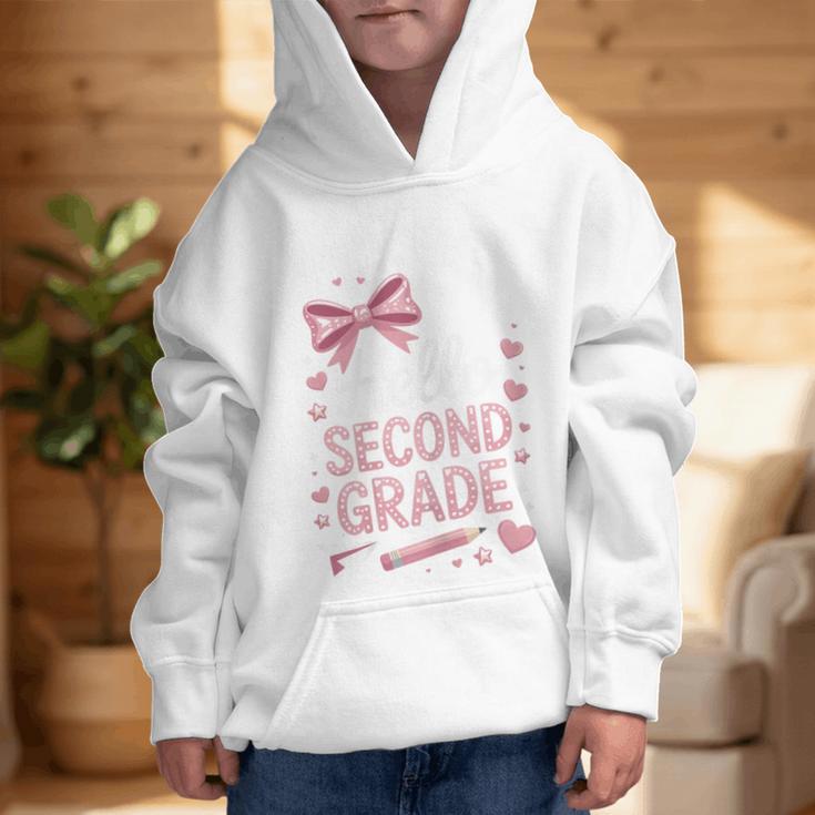 Back To School Cute Pink Coquette Girls Hello Second Grade Graphic Kid Hoodie Back To School Cute Pink Coquette Girls Hello Second Grade Graphic Kid Hoodie