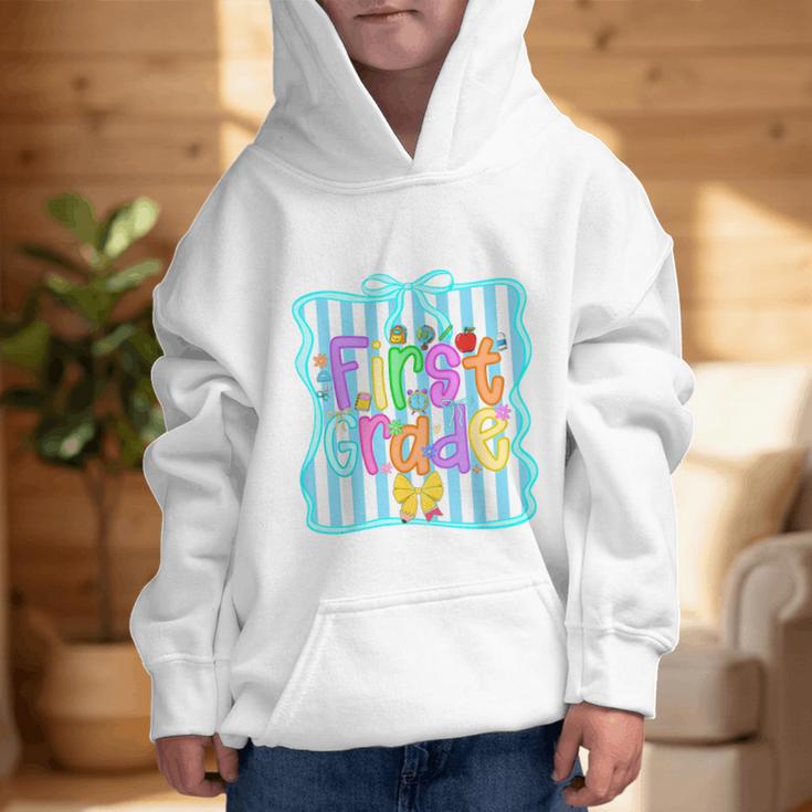 Back To School First Grade For Teen Girls Bow 1st Grade Kids Graphic Kid Hoodie Back To School First Grade For Teen Girls Bow 1st Grade Kids Graphic Kid Hoodie